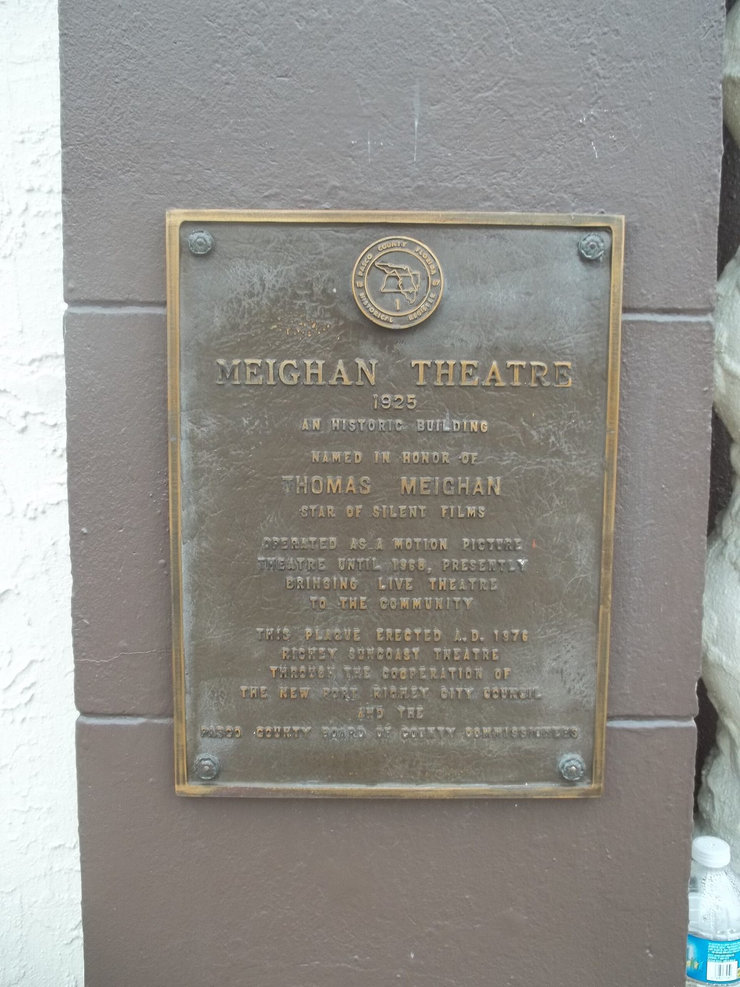 New Port Richey Florida Meighan Theater plaque